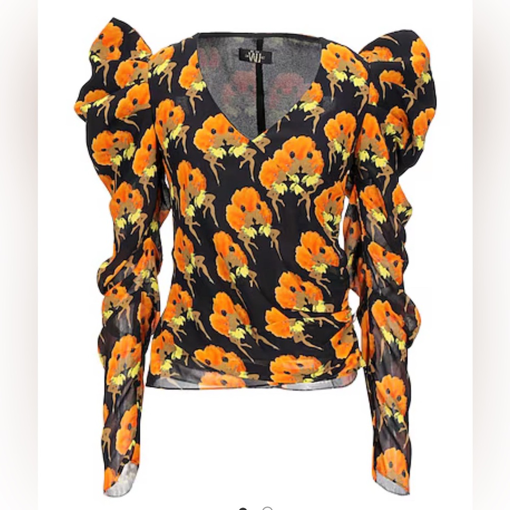 DE LA VALI
TOPS Floral Puff Sleeve Top blouse